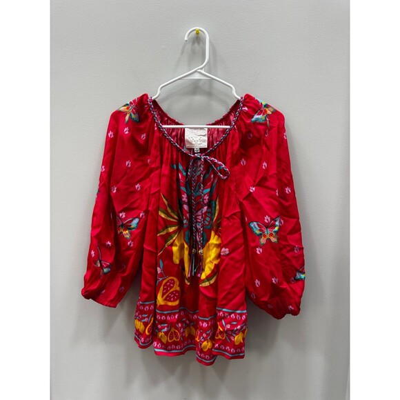 Johnny Was Tops - Johnny Was Monaco Peasant Blouse Ekaterina Pattern Small